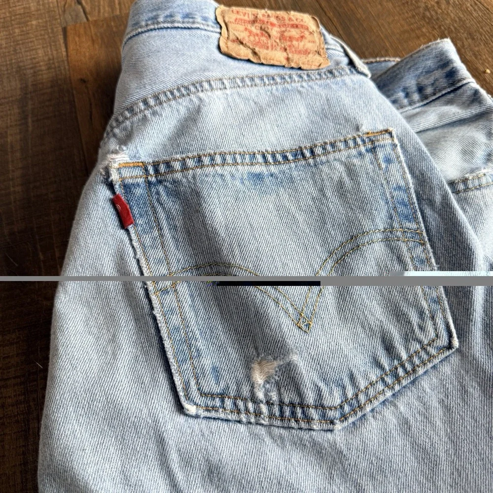 Vintage Y2K Levis 501 Jeans 36x30 Mens Distressed Grunge Button Fly 2002